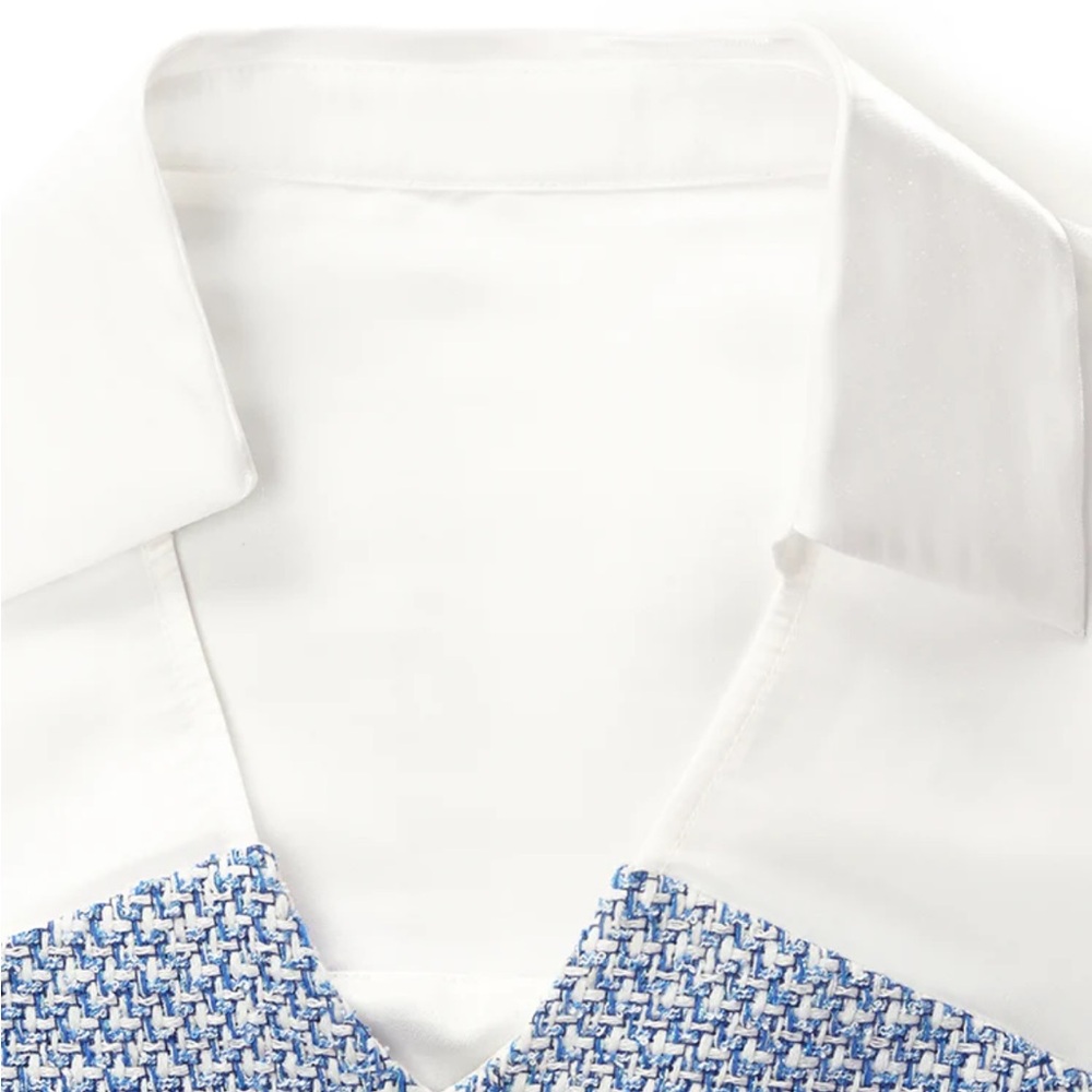 V-Neck Patchwork Single-Breasted Women Mini Dress - image 7